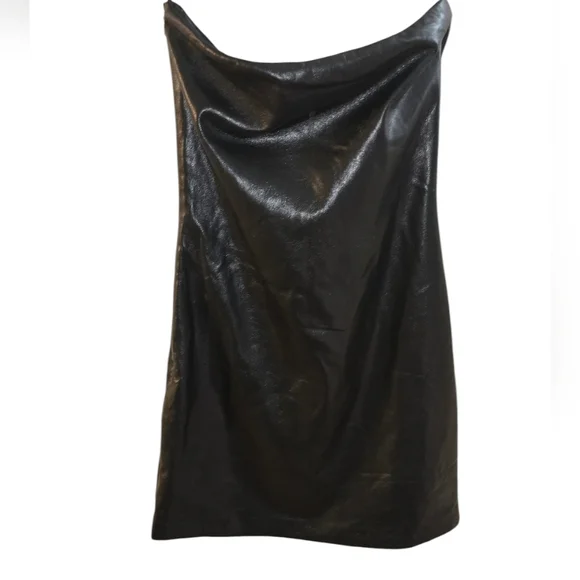 Faux Leather Good American strapless dress size 0 NWT - Picture 6 of 9